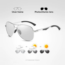 Classic Brand Design Pilot Photochromic Sunglasses Men Polarized Safety Driving