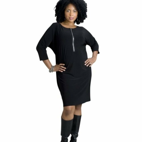 Lane Bryant Black Zipper Front Dress 