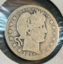 1915-D Better Barber Quarter Original Good CHN