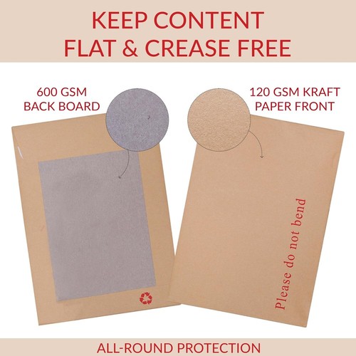 PLEASE DO NOT BEND HARD CARD BOARD BACKED ENVELOPES MANILLA BROWN A3 C4 A4 C5 A5 - Picture 3 of 6