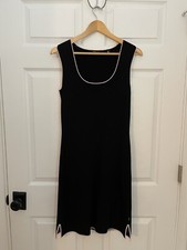 BCBG Maxazria Y2K Black Sleeveless Pink Trim Dress Excellent Womens Small