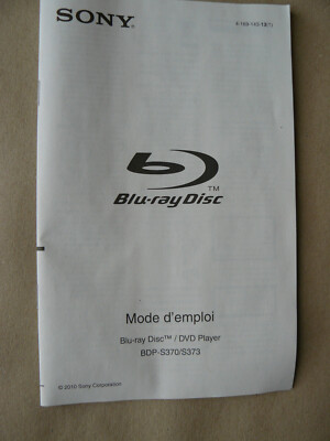 Mode d'emploi Gebrauchsanweisung Französisch Blu-ray Player Sony BDP-S370/S373