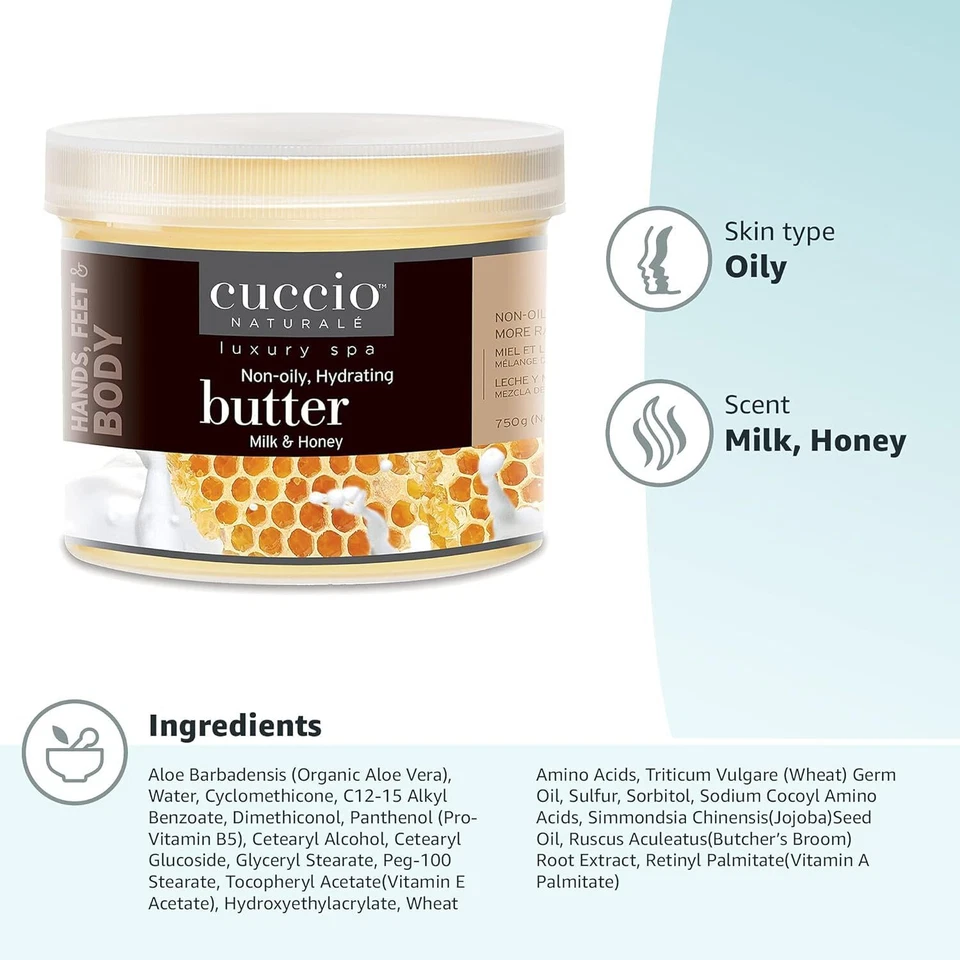 Cuccio Naturale Milk and Honey Butter Blend – Ultra Moisturizing Cream for - Image 2 of 4