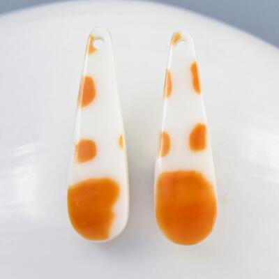 Natürlich Mitra-Mitra Muschel Ohrhänger Paar Cabochons Handgemacht 0.93 G