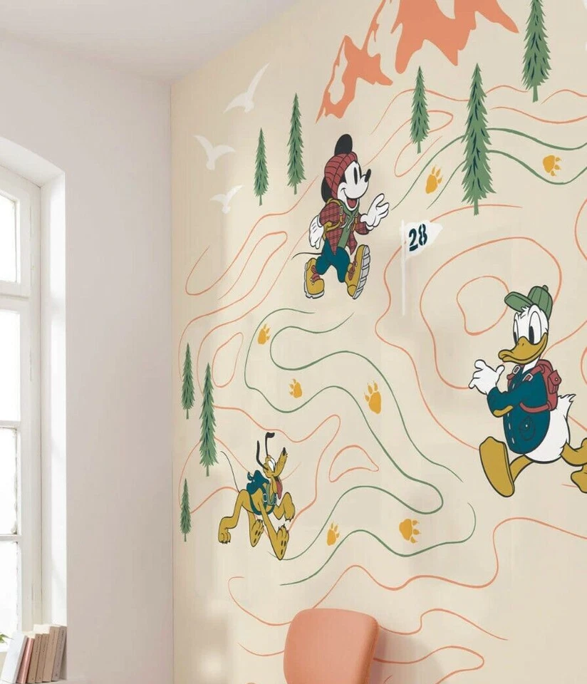 Mural de pared para dormitorio de bebé Disney Mickey Mouse se encuentra con la montaña foto fondo de pantalla Foto 2 de 4