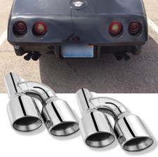 2.5 In 4 Outlet H-type Dual Wall Exhaust Tips For Chevrolet Corvette C3 68-82