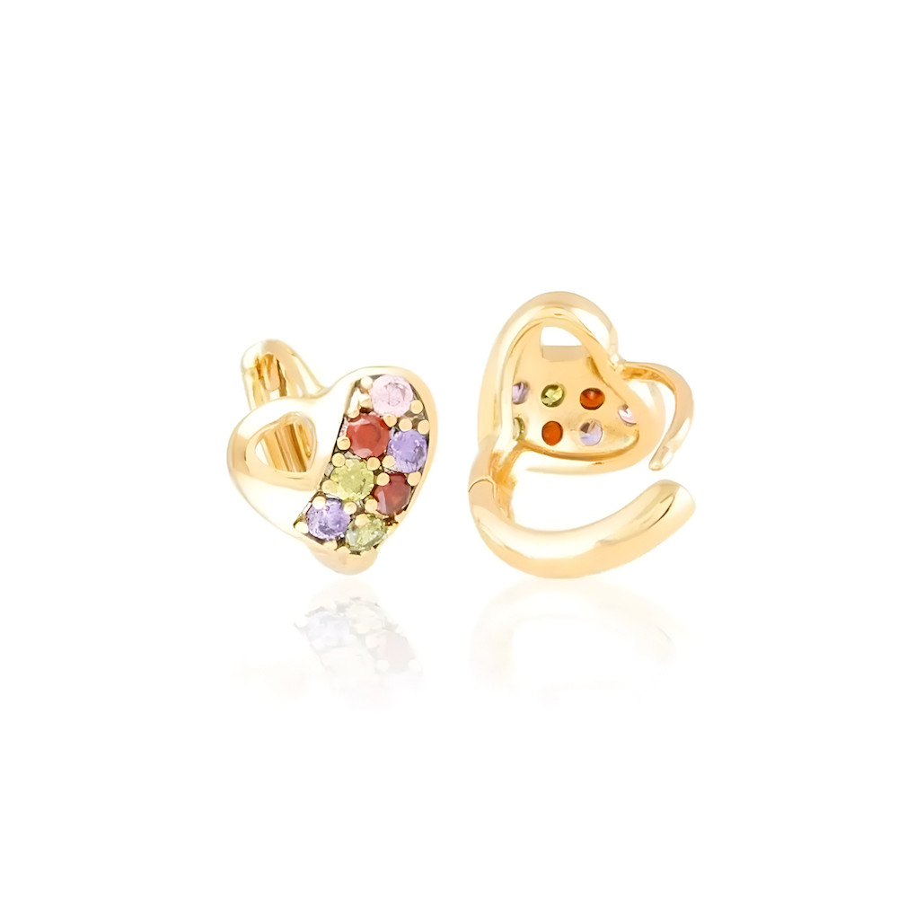 Boucles d'Oreilles Coeur en Or et Cristal : Le Cadeau Idéal pour Fille