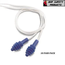 (10 PAIR) HOWARD LEIGHT DPAS-30W AIRSOFT REUSABLE EAR PLUGS W/ WHITE CLOTH CORD