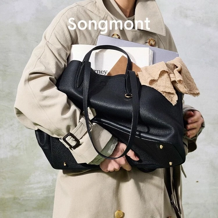 Songmont Bolso de Mano Mujer Piel de Vaca Gran Capacidad Viajero Bolso de Hombro Foto 2 de 4