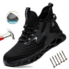 Mens Work Safety Shoes Steel Toe Boots Lightweight Shoes Indestructible Sneakers