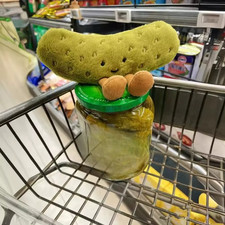 New JeIIy-cat Green Sour Pickle Plush Toy-Collectible Soft Stuffed Doll-NWT