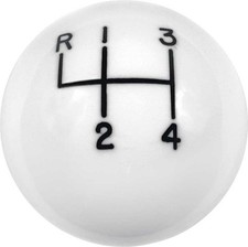 Hurst 4-speed Shift Knob White 38-16 Threads