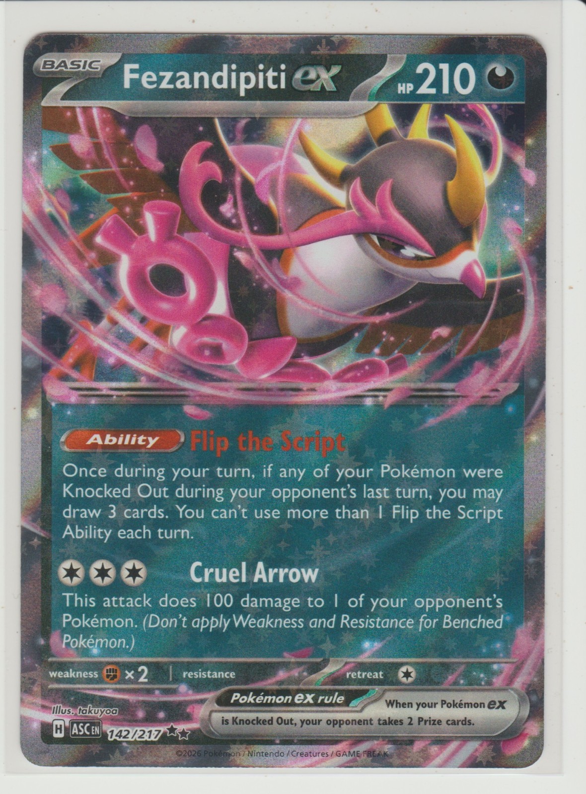 Fezandipiti ex - Double Rare Pokemon Card ASC 142/217