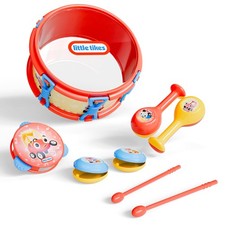 Little Tikes Baby Musical Instruments Set - 6 Piece Drum Set, Maracas, Music ...