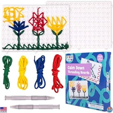SPARK & WOW Sensory Calm Down Threading Boards - Set of 2 for Autism & ADHD Play