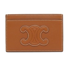 CELINE Triomphe Card Case Leather Ladies Used