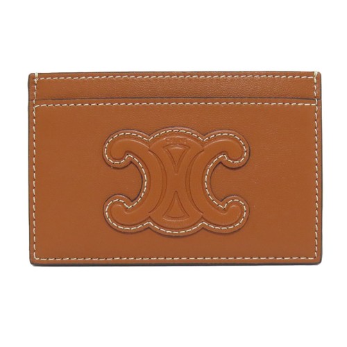 CELINE  Triomphe Card Case Leather  Ladies [Used]