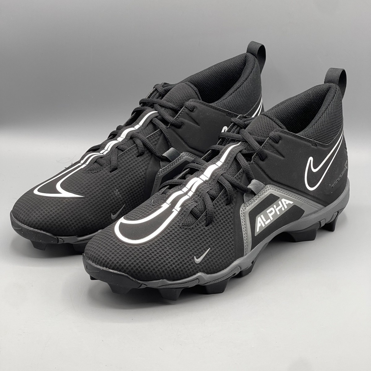 NEw! Nike Alpha Menace 3 Shark Low Black Football Molded Cleats Men\'s Size 12 GS) Nike Alpha Menace 3 Shark Football Cleats  main image 3
