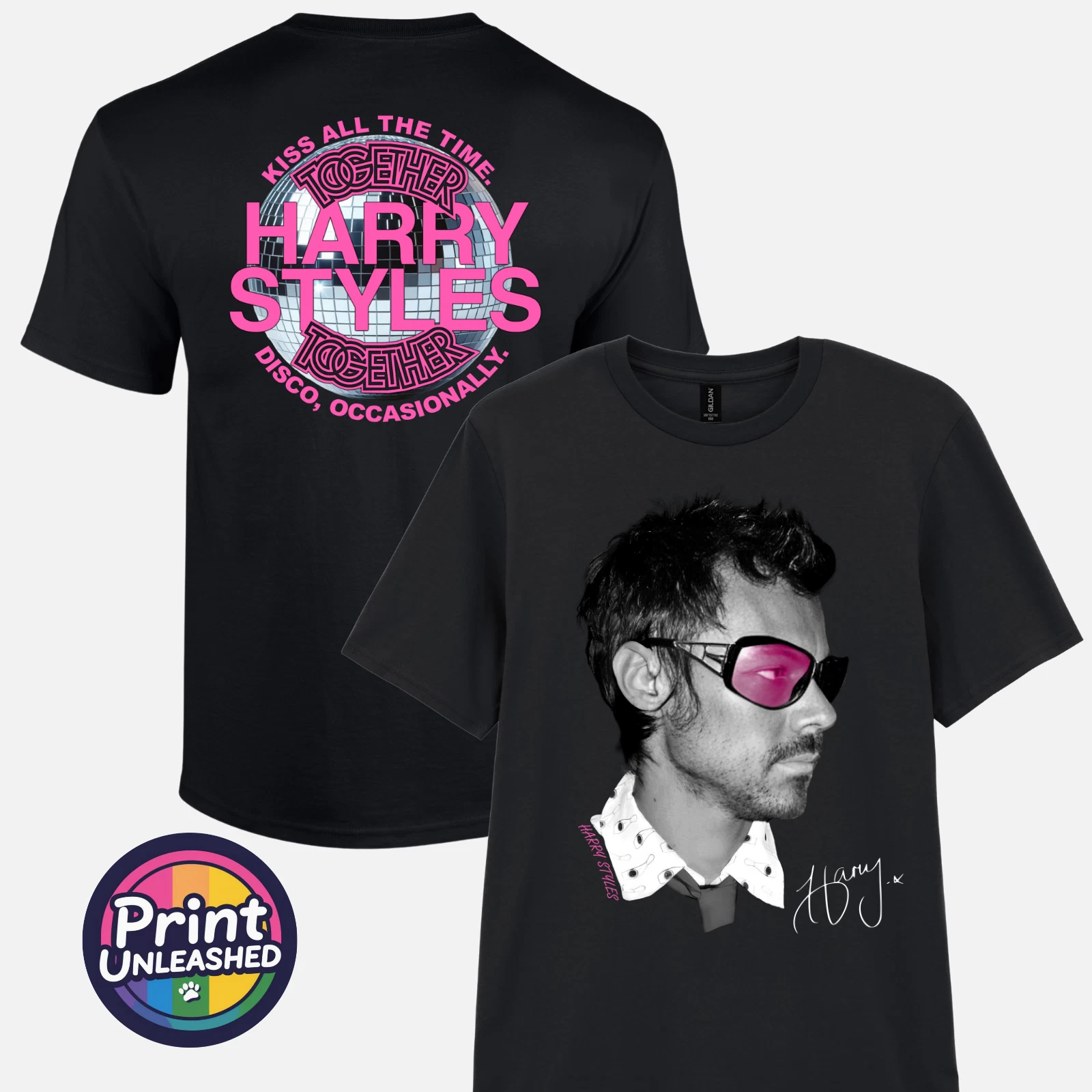 Harry Styles T-Shirt Kiss All The Time Front & Back Together Tour Tee Unisex
Opens in a new window o