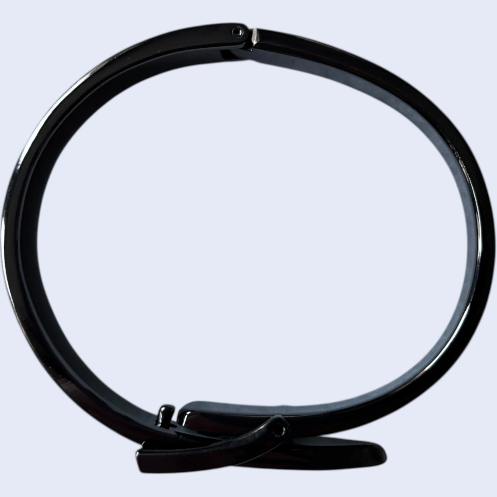 Adjustable Black Glitter Bangle Bracelet Belt Buc… - image 4