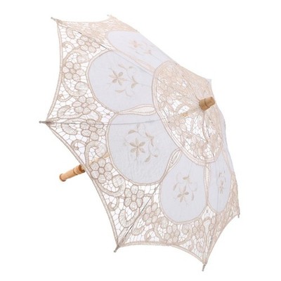 Girls Small Handmade Wedding Lace Embroidered Umbrella Parasol Costume