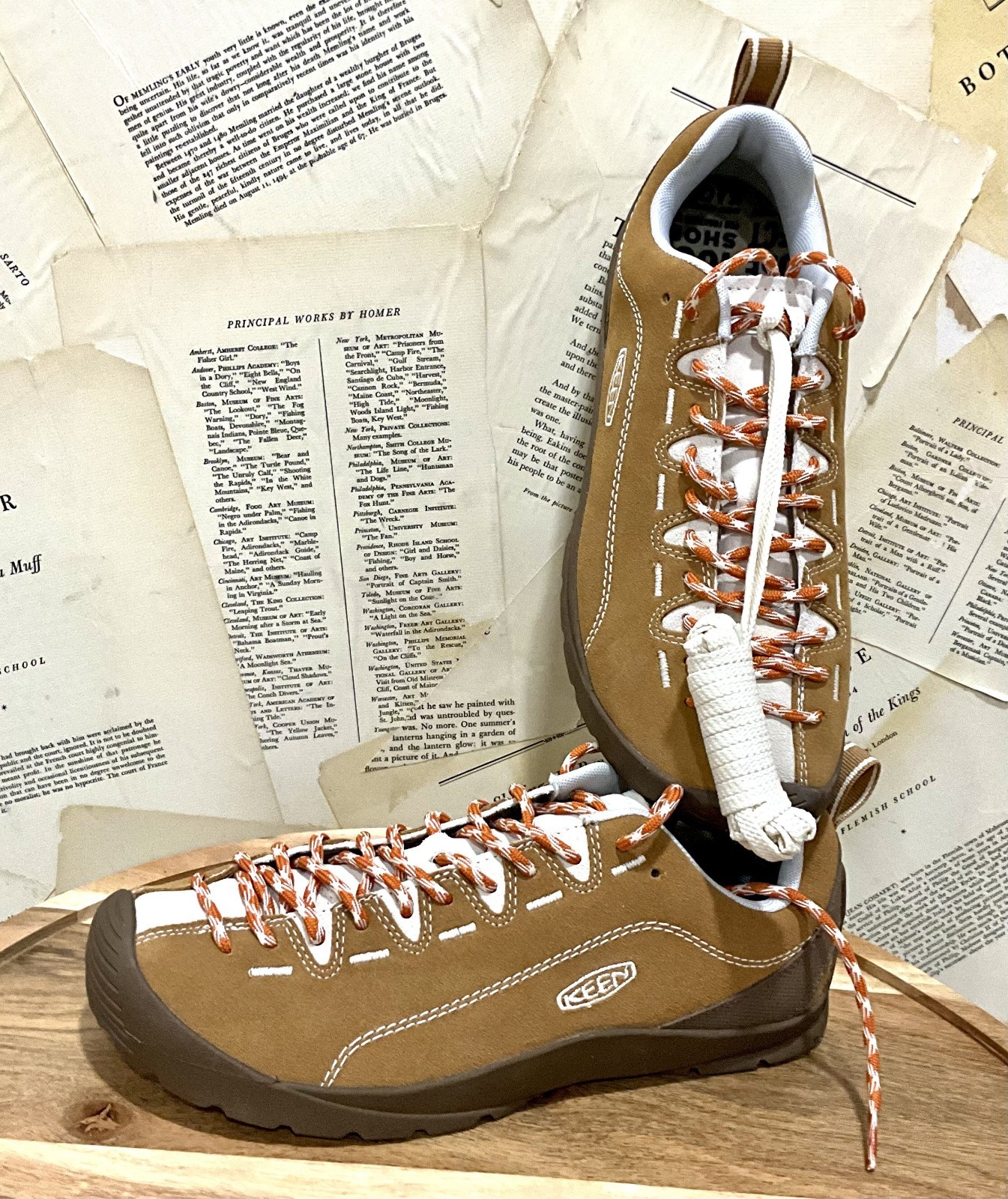 Free People Keen Jasper Sneaker Suede Hiking Chipmunk /Birch Gold Tan 40/9.5 NEW