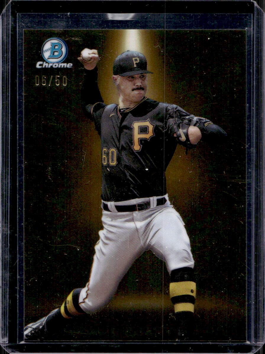 Paul Skenes 2024 Bowman Chrome #BS-1 Spotlights Gold Refractor /50