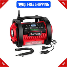 AVID POWER Tire Inflator Portable Air Compressor, 12V DC / 110V AC Car Tire Pump