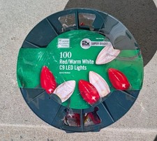 Home Accents Holiday 100 Count LED C9 Light - Red/Warm White 65ft Lighted Length