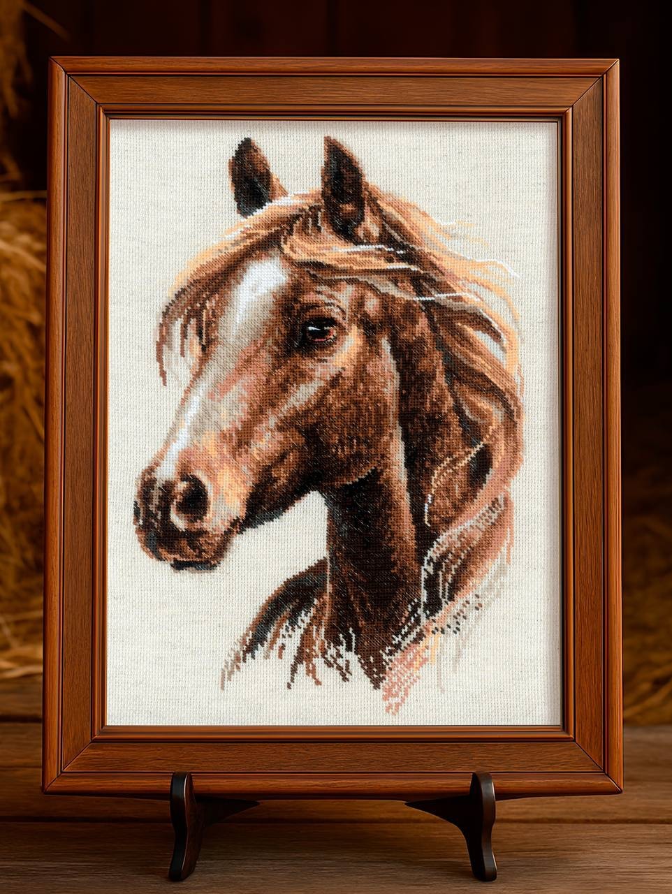 RIOLIS Counted Cross Stitch Kit 2293 Proud Spirit - Great Brown Horse Portrait