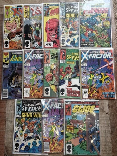 Marvel DC Lot Of 13 Vintage Comic Book Spiderman GI Joe Daredevil Punisher