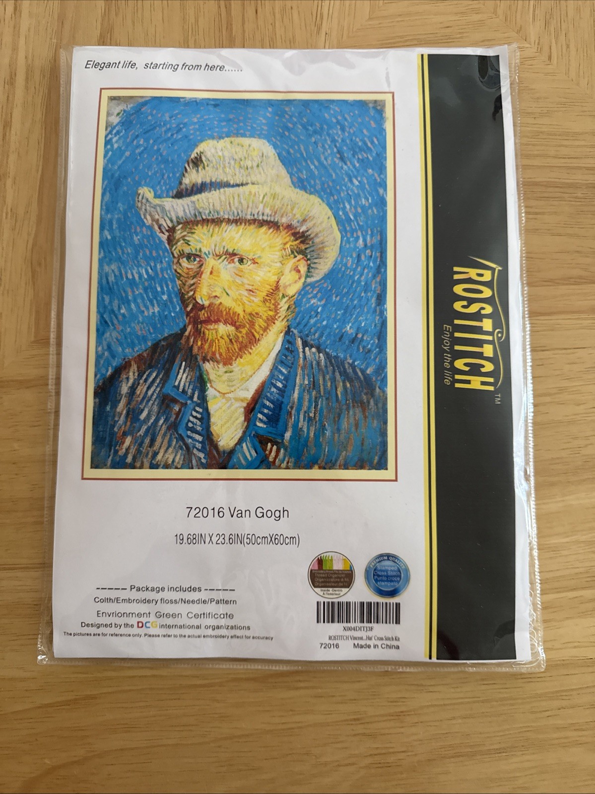 Van Gogh Portrait Pre Printed Cross Stitch Kit