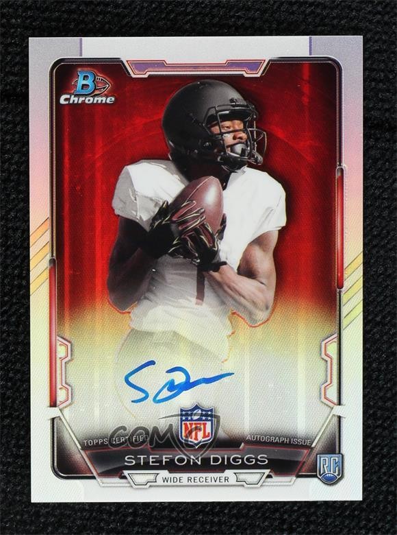 Stefon Diggs #RCRA-SD Football Cards 2015 Bowman Chrome Rookie Refractor Autographs trading card — raw and PSA graded price guide