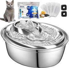 Cat Water Fountain Stainless Steel, 2L Pet Fountain for Cats Inside, Dog Wate...