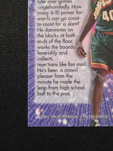 1995-96 Fleer Flair #5 Shawn Kemp New Heights Seattle Supersonics All-Star Mint - Picture 9 of 10
