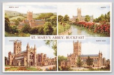St Marys Abbey Buckfast Devon Multi View J Salmon Water Colour