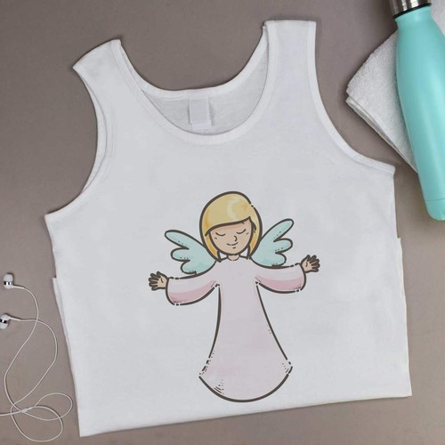 Trägertop/Tanktop "Entzückender Engel im rosa Kleid" für Erwachsene (AV051390) - Bild 2 von 10