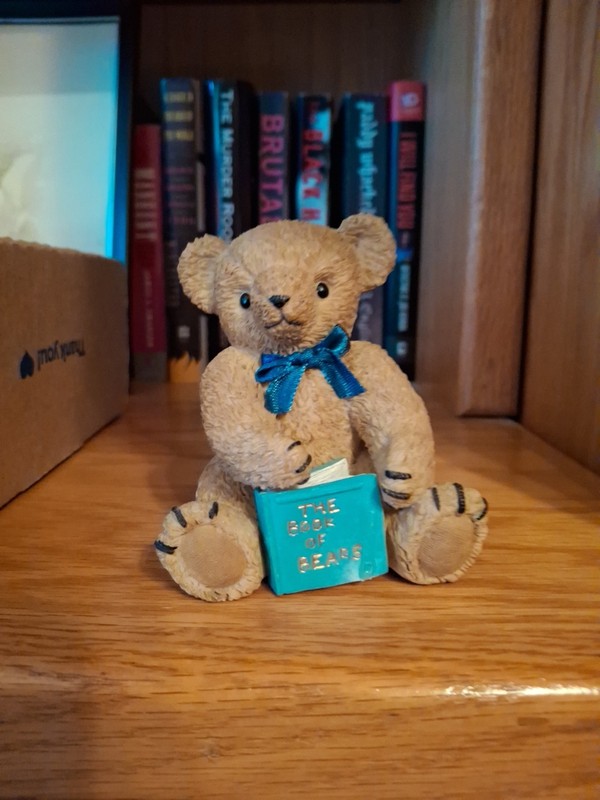 Teddy Bear With Bow And Book Figurine