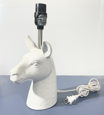 LLAMA Alpaca Vicuna Head Side Table Lamp White Animal Ceramic Target - No Shade