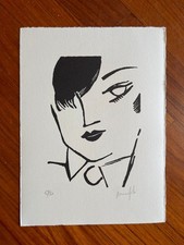 Alberto Manfredi Linoleum originale  in bianco e nero 22,6x16,8 cm firmata