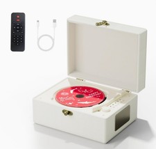 Rechargeable Leather CD Player with Speakers Bluetooth Transmitter Home Decor