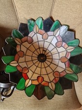 Prachtvolle Tiffany-Stil Deckenleuchte – Florales Glasdesign – Warme Farben