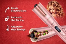 Automatic Hair Curler with LCD Display   1  Rotating Barrel, 4 Heat Settings, 3