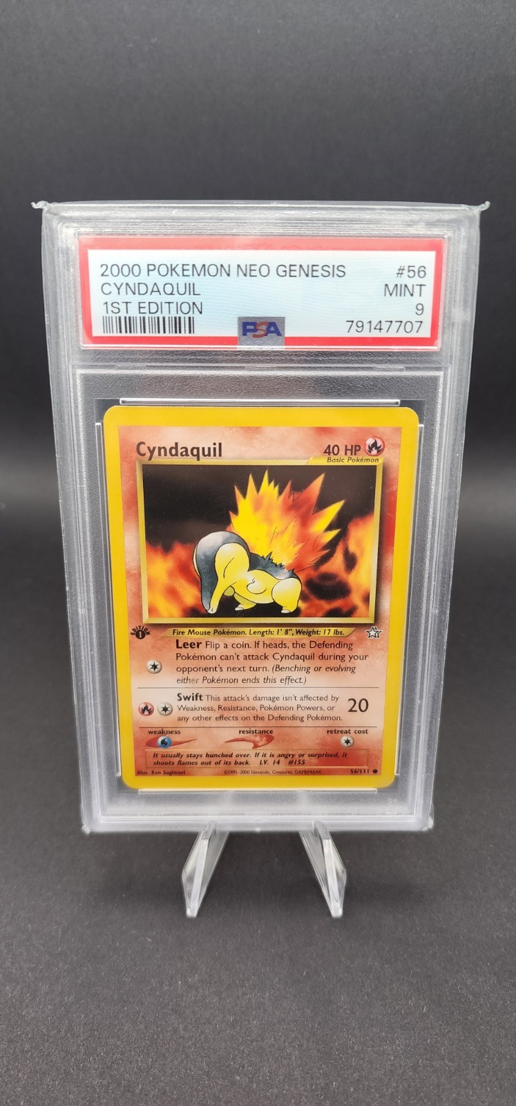 2000 Pokemon Cyndaquil #56 Neo Genesis PSA 9