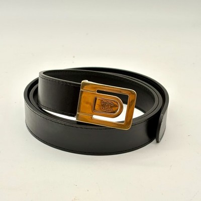 Leather Chanel Belt CHANEL ベルト 70/28 Chanel Buckle Belt Black