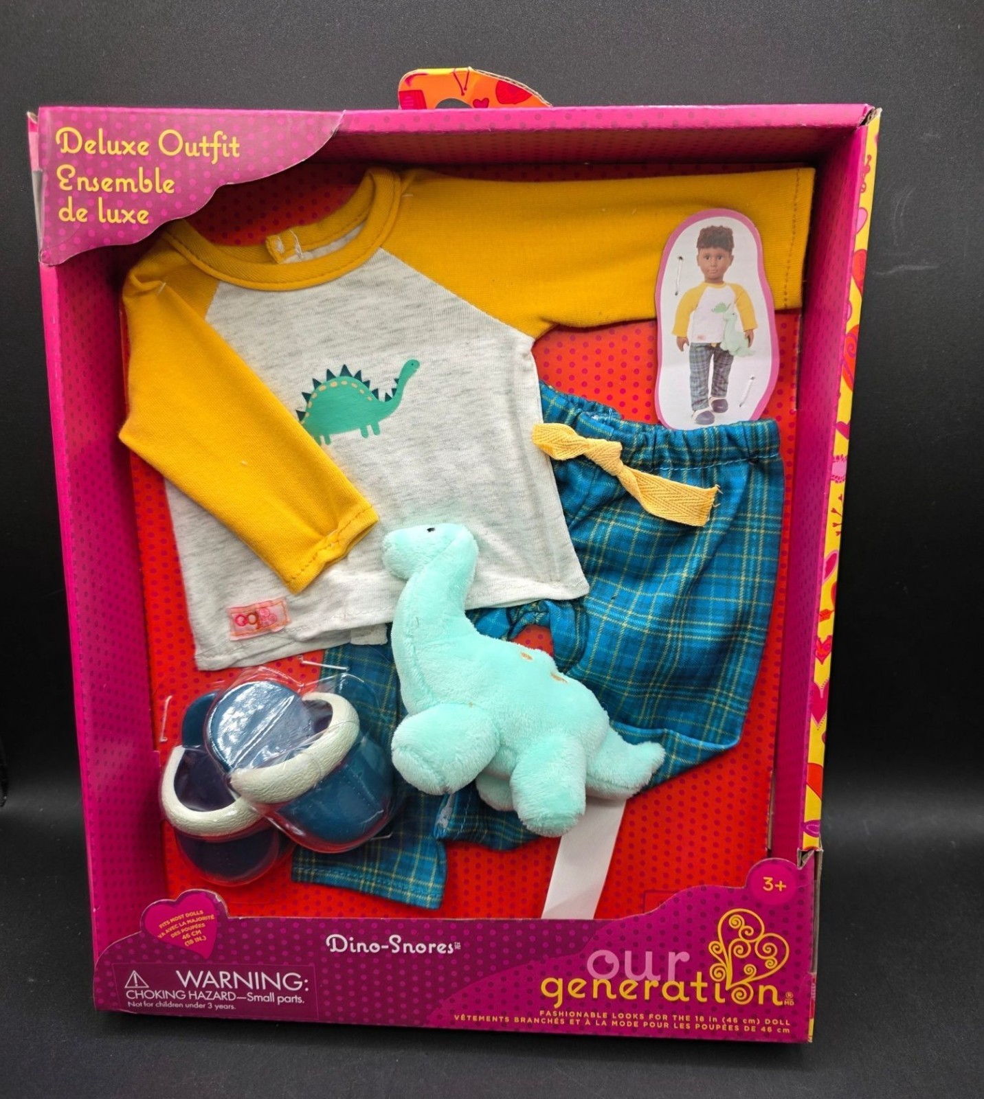 Our Generation Deluxe Dino-Snores Pajama Outfit For 18-Inch 