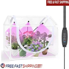 Indoor Mini Greenhouse Kit W/ Grow Light Timer PVC Cover Ventilation Plants New