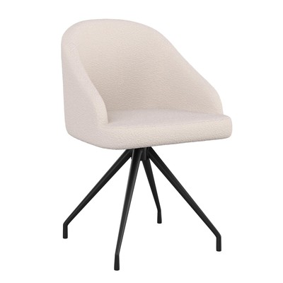 Sora Stationary Swivel Task Chair with Sloped Arms for Home Office in White B...