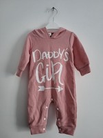 Daddy's Girl Pink Baby Girl Footless Bodysuit With Hood Size 1-3 Months