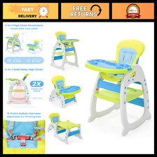3-in-1 Convertible Baby High Chair, Adjustable Toddler Feeding Chair, Easy Clean